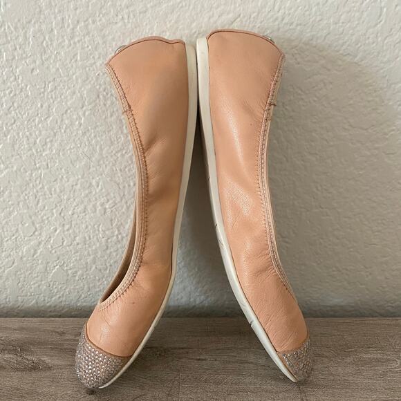 BCBGeneration Womens Agatha Pink Leather Round Toe Slip On Ballet Flats Shoes 7B - Picture 9 of 11